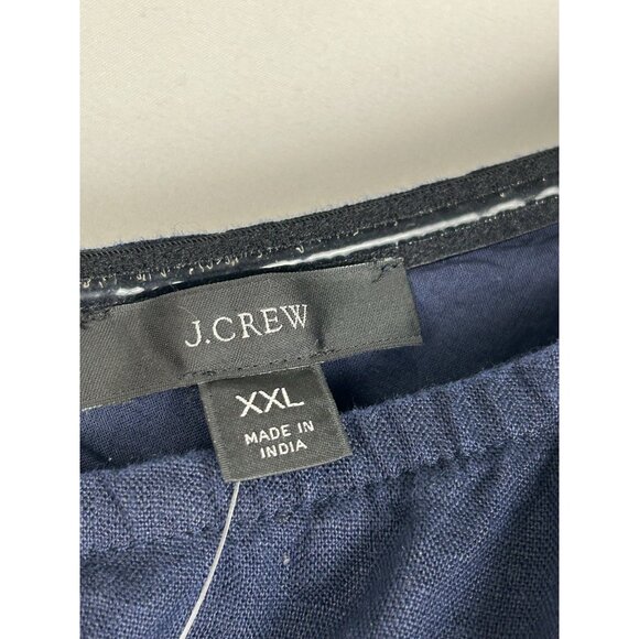 J. CREW Women’s Size XXL One-Shoulder Linen Shift Dress Navy Blue NWT - Picture 2 of 14